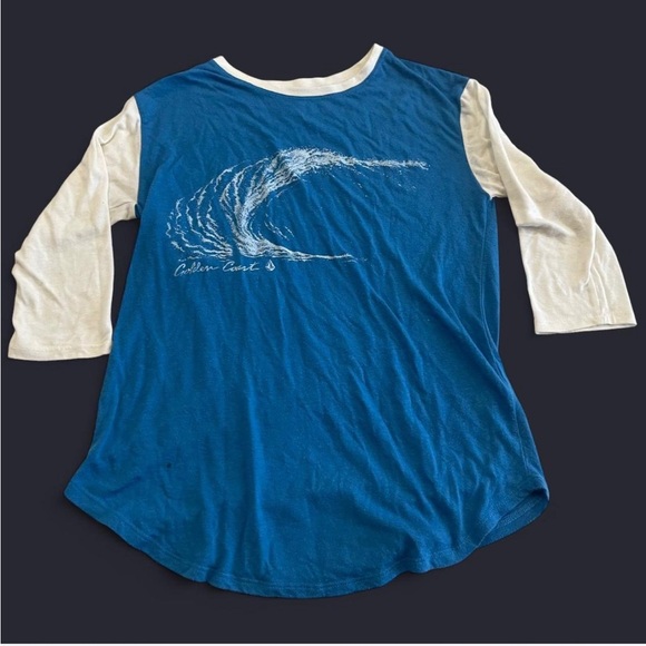Volcom Blue and White Long Sleeve Tee - Picture 1 of 6